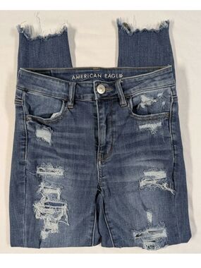 American Eagle Hi-Rise Jegging Crop Size 4 Regular Ne(x)t Level Distressed